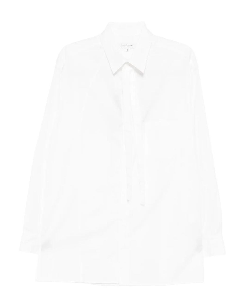 Yohji Yamamoto White 100/2 Broad Switching Shirt for men