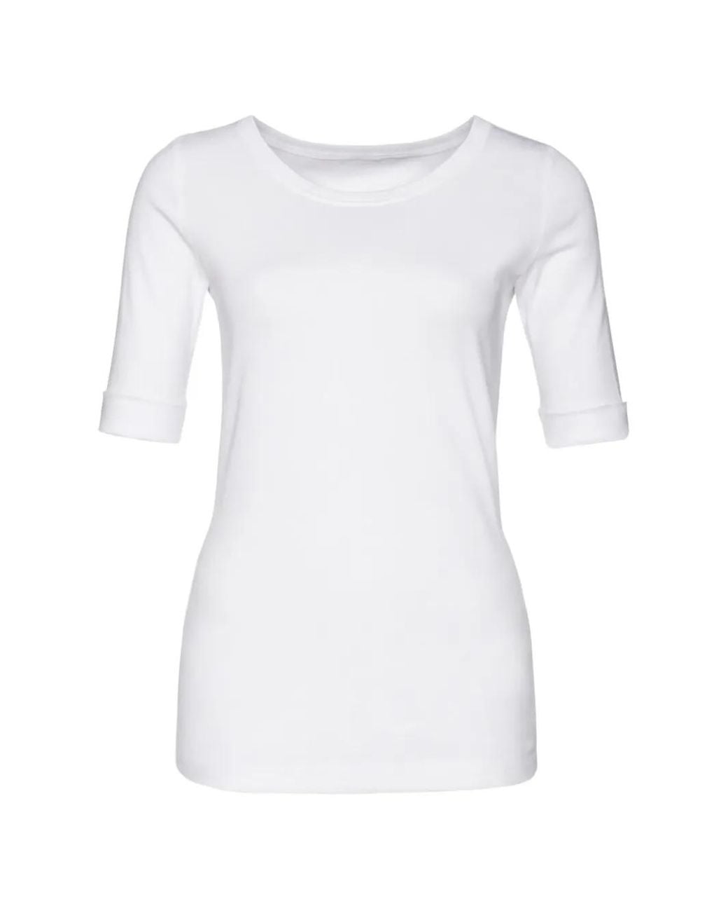 Marc Cain White Turn-Up Sleeve T-Shirt