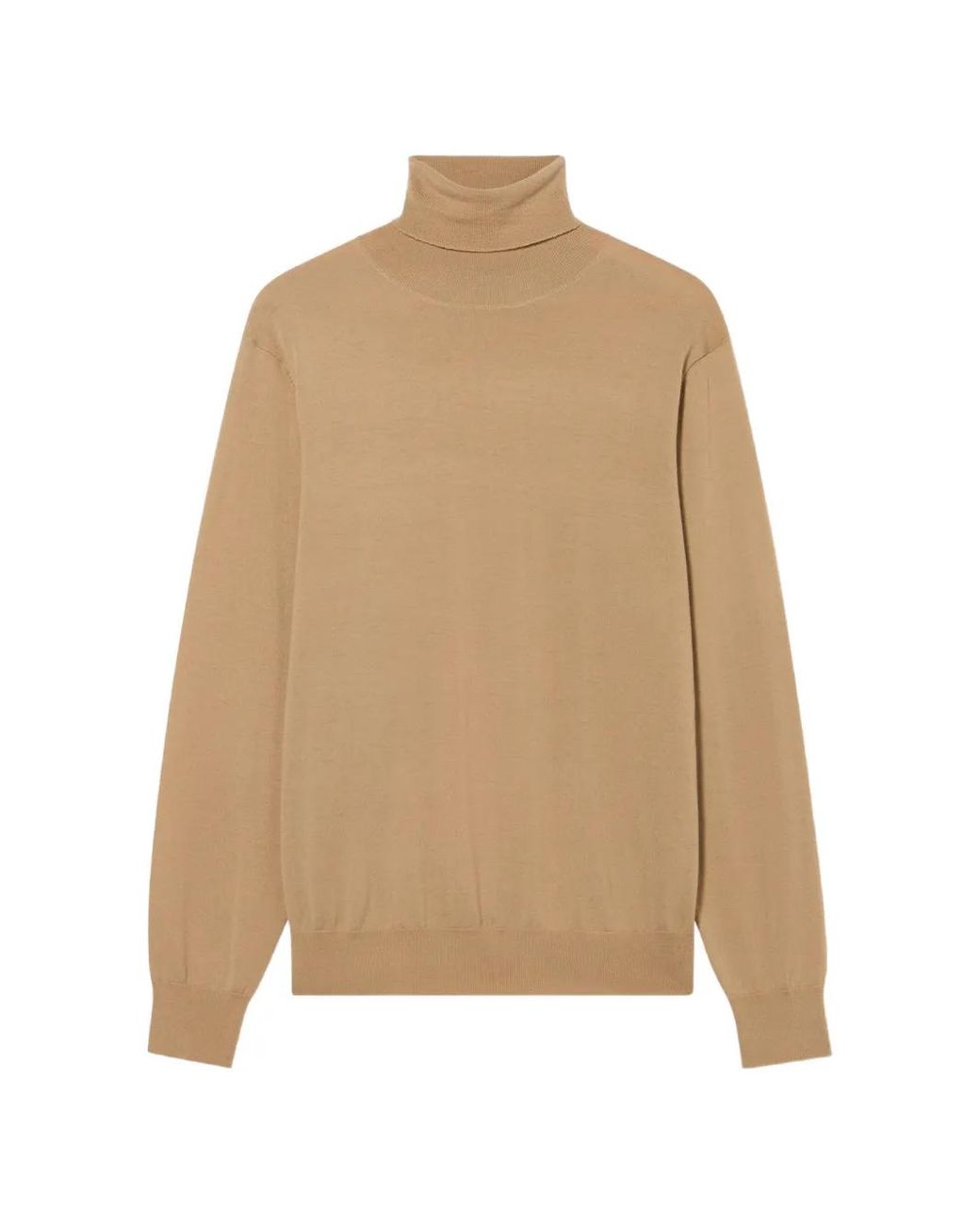 Brooks Brothers Natural Ribbed-Trim Turtleneck Sweater for men