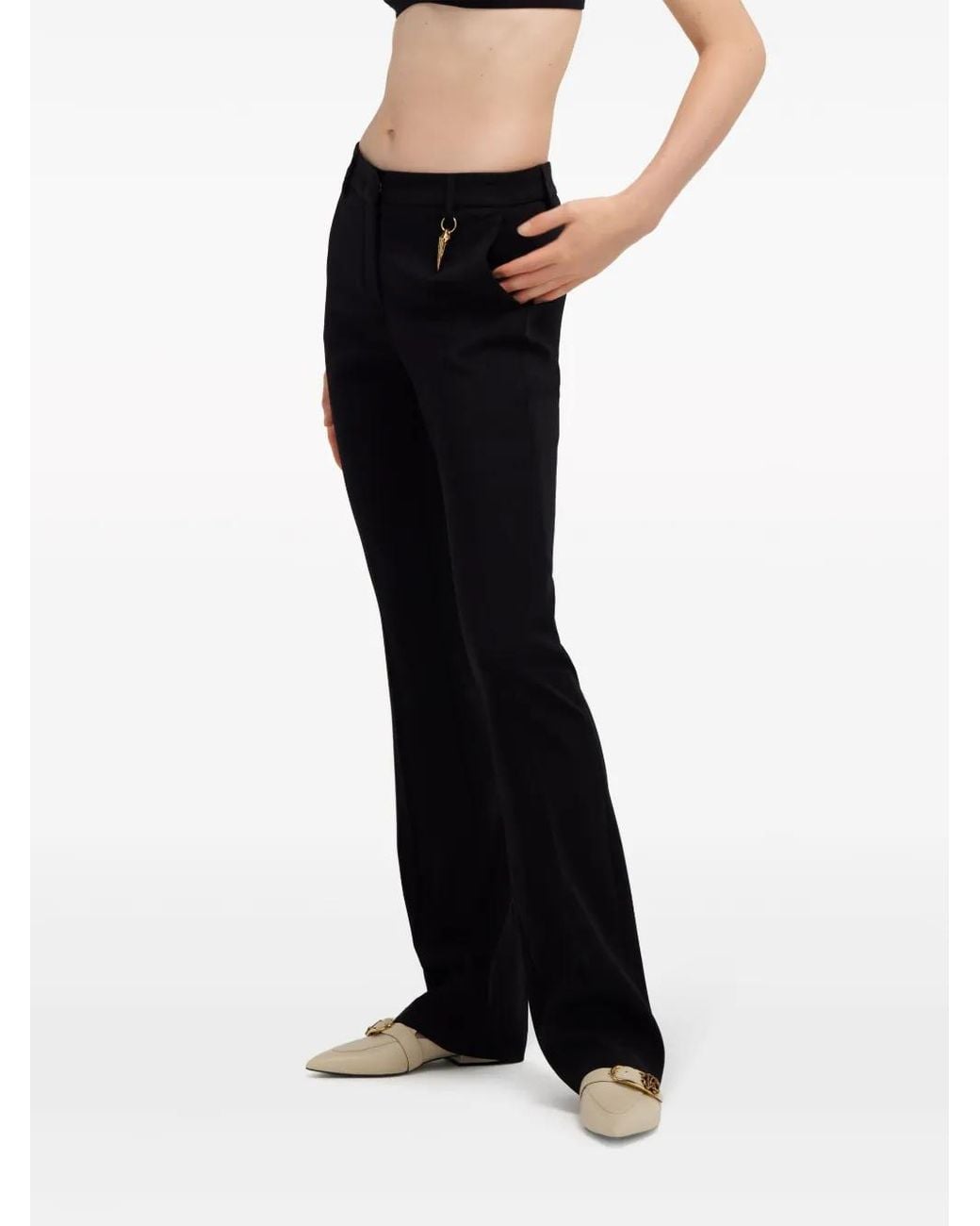 Roberto Cavalli Blue Tiger Tooth Bootcut Trousers
