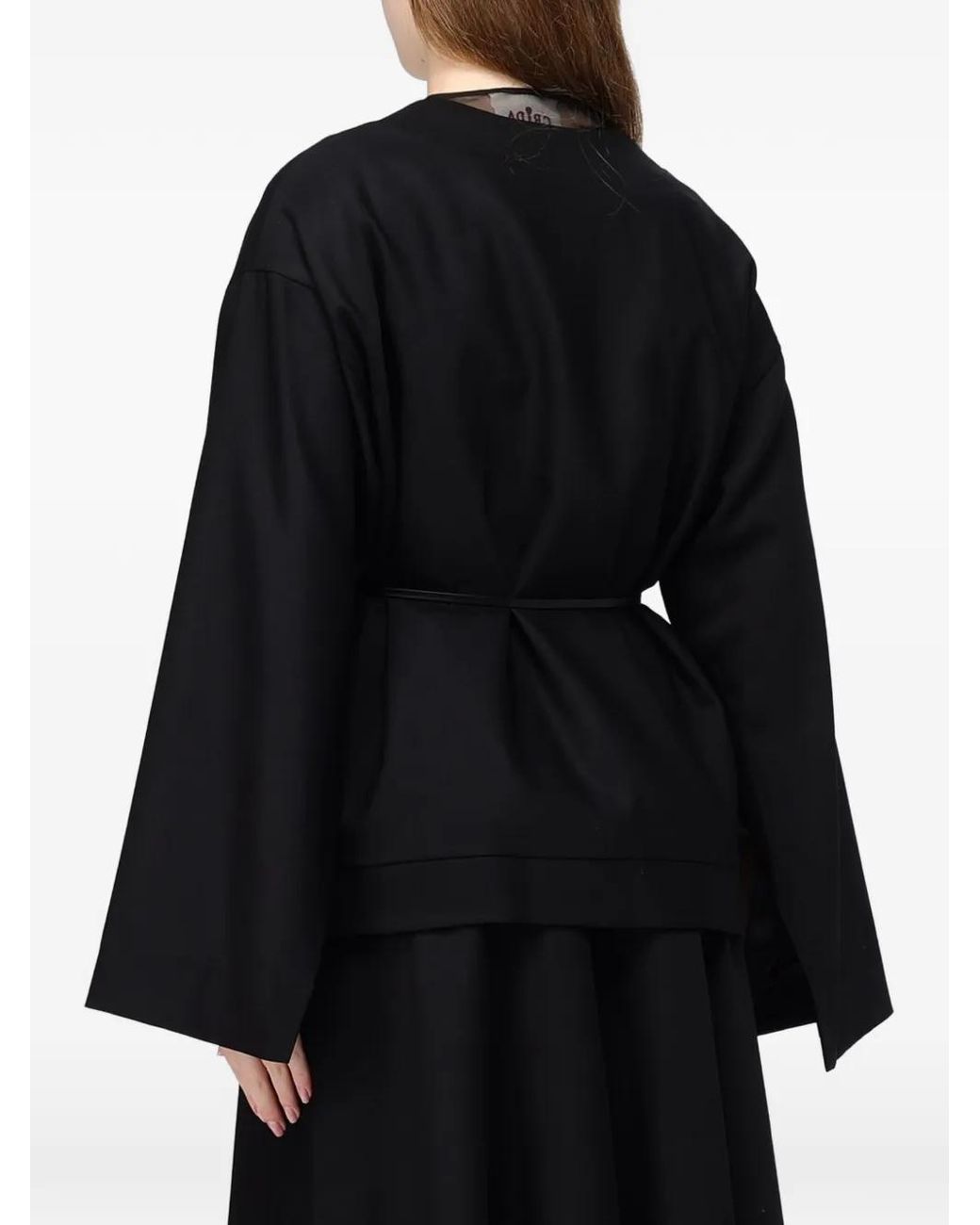 CRI.DA Black Belted Wide-Sleeve Jacket