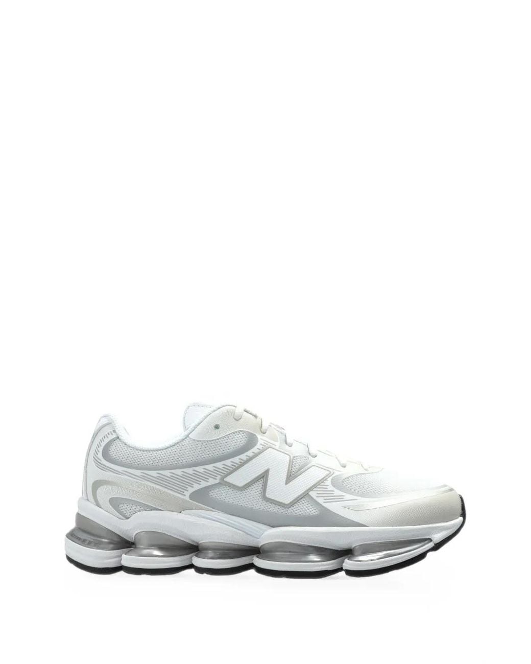 New Balance White Abzorb Logo-Patch Sneakers