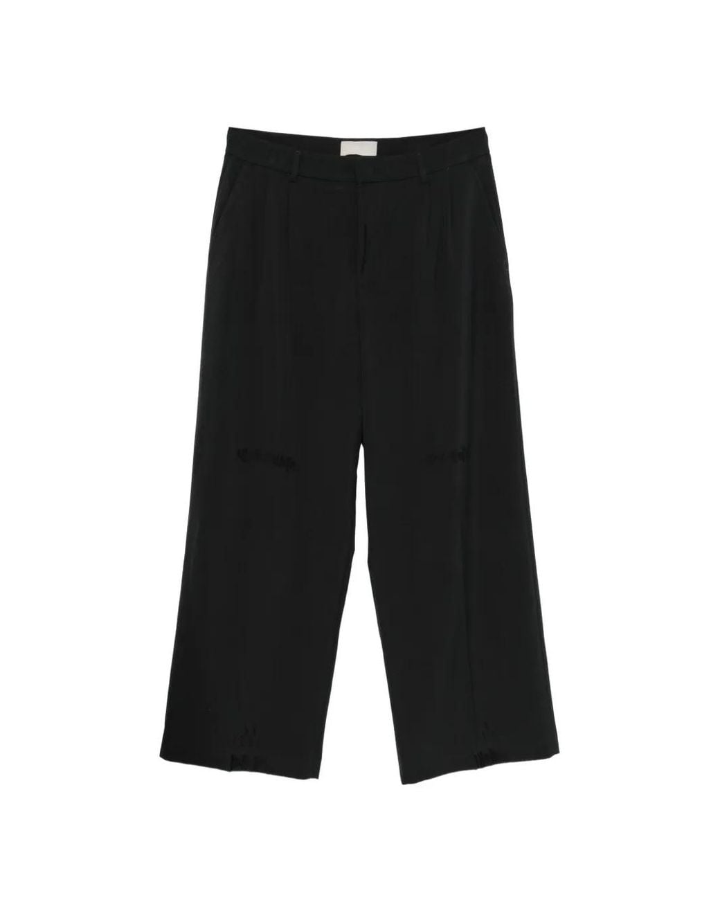 THESTROY Black Pleated Wide-Leg Trousers for men