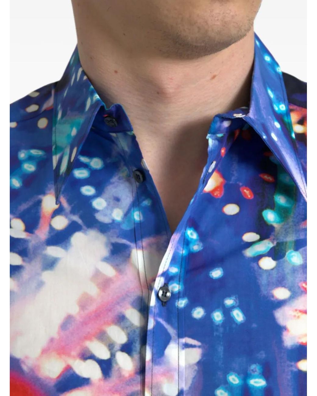 Dolce & Gabbana Blue Luminarie Martini Printed Shirt for men