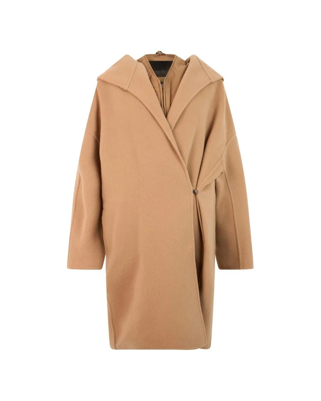 Herno Natural Hooded Crossover Coat