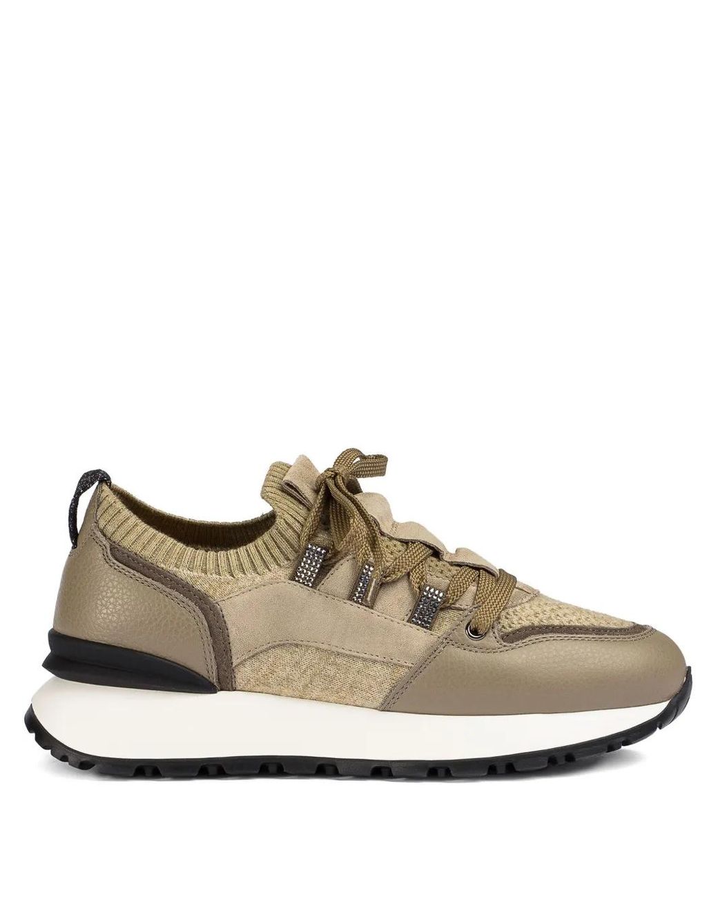 Doucal's Natural Embellished Leather Sneakers