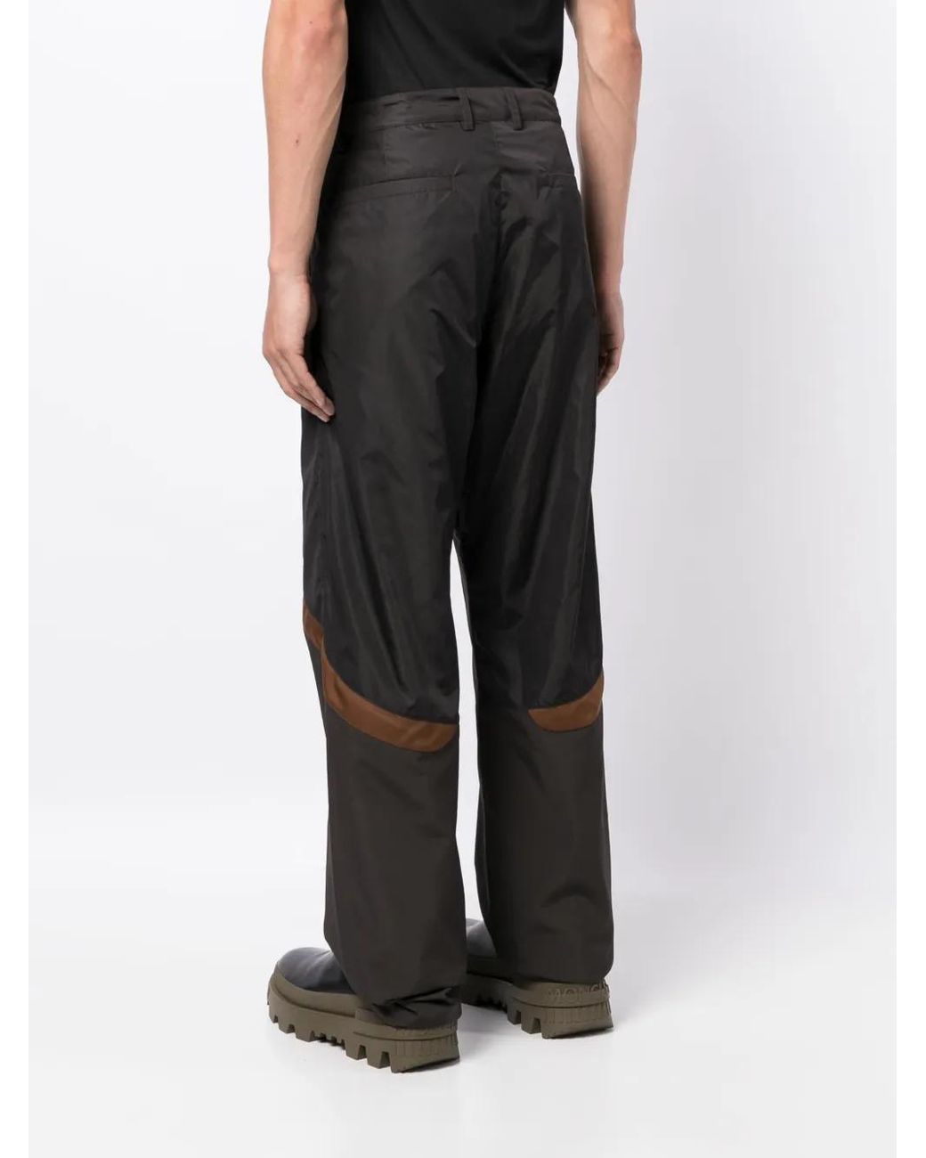 Moncler Black Panelled Straight-Leg Cargo Trousers for men
