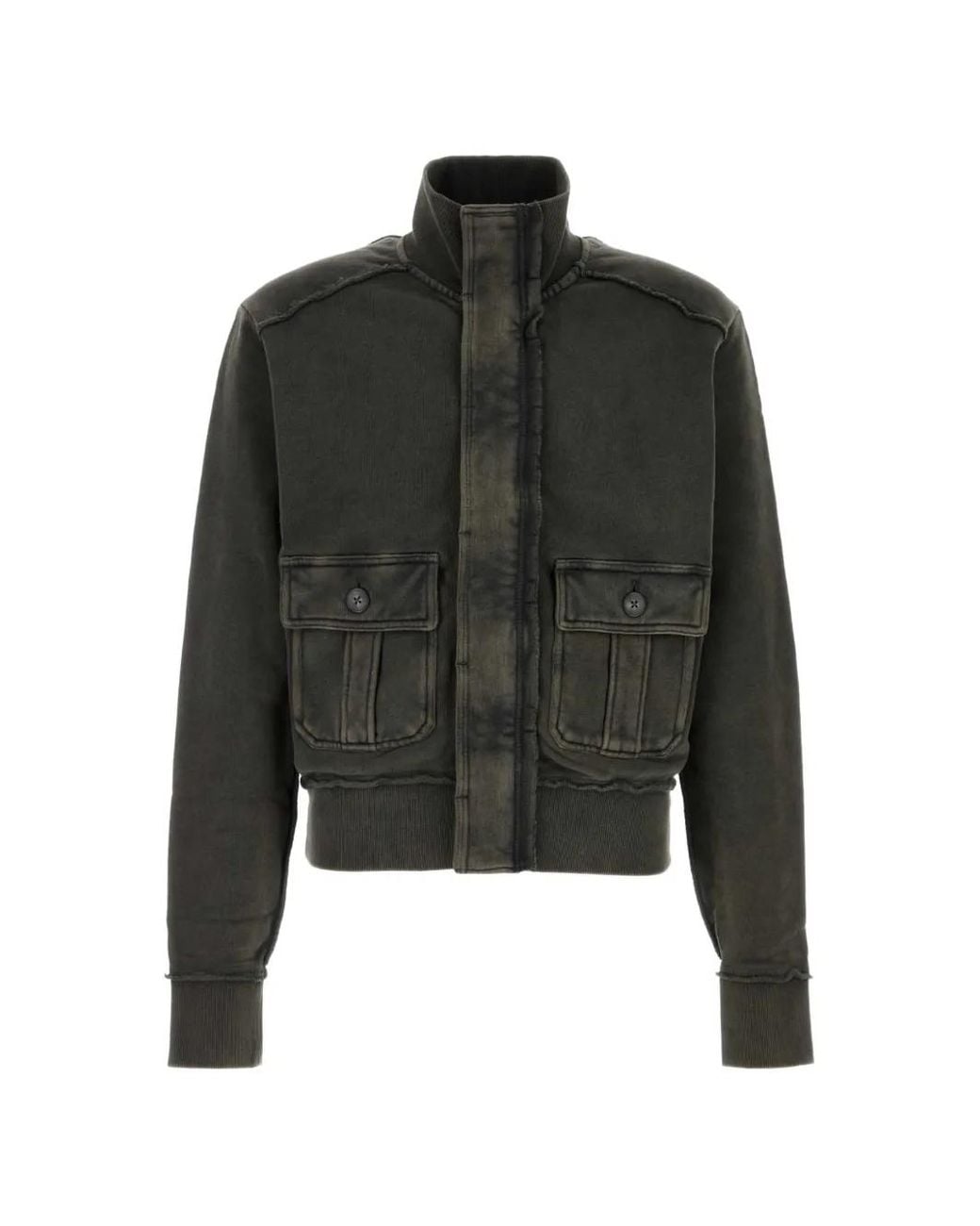 Entire studios Black Supply Faded-Effect Zip-Up Jacket