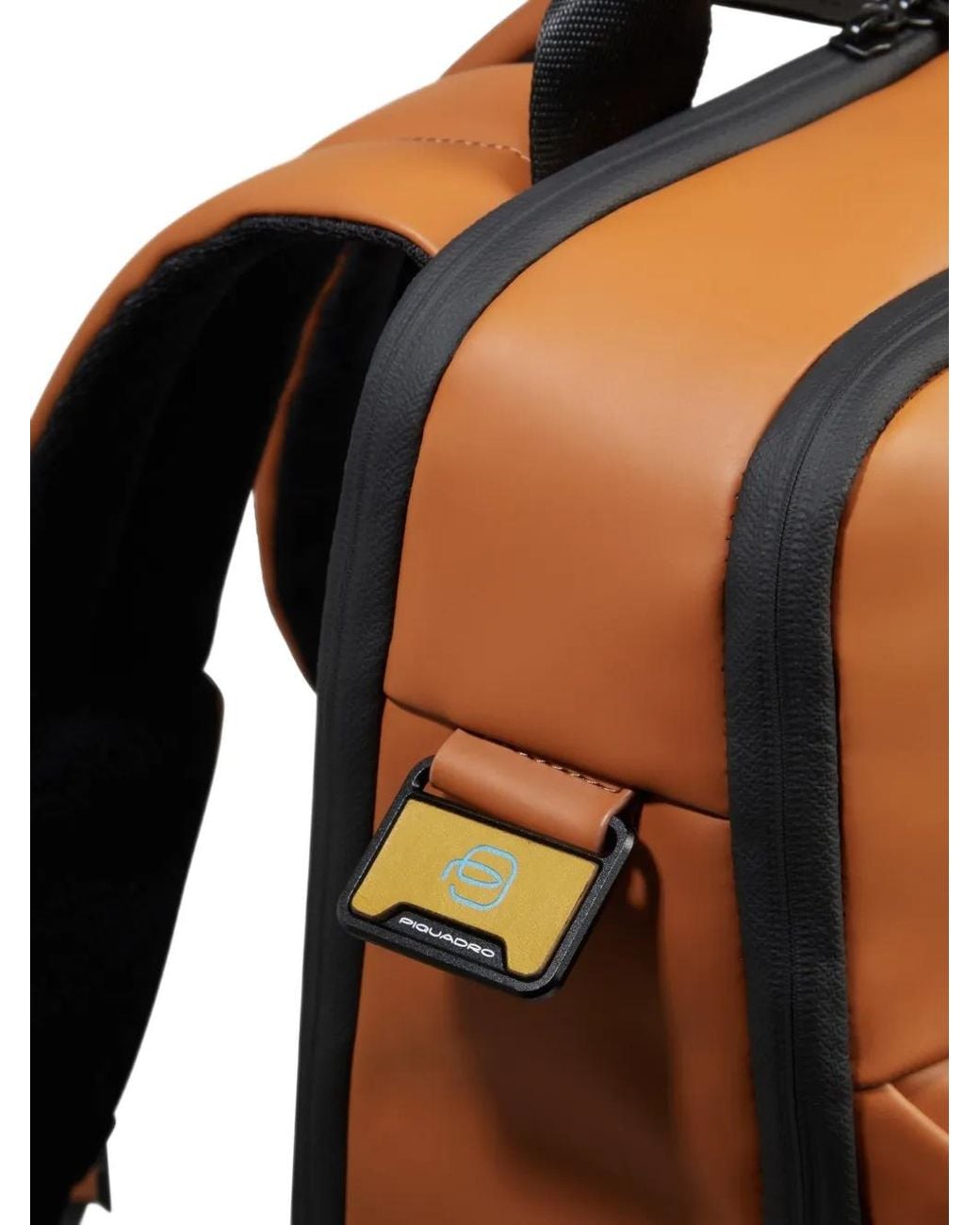 Piquadro Brown Logo-Plaque Backpack