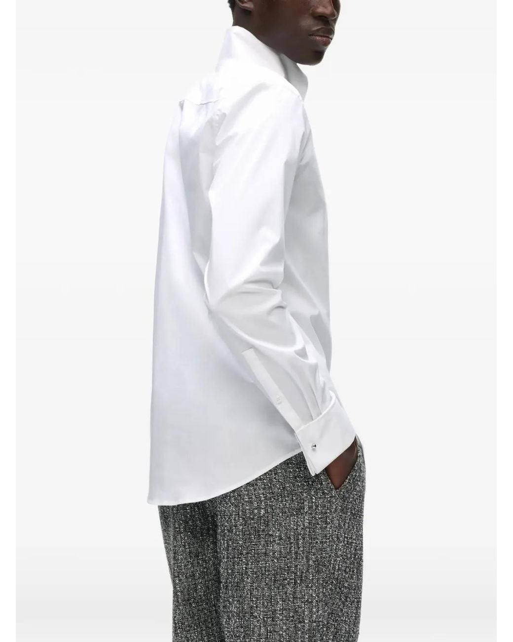 Karl Lagerfeld White Chemise À Barrette De Col for men