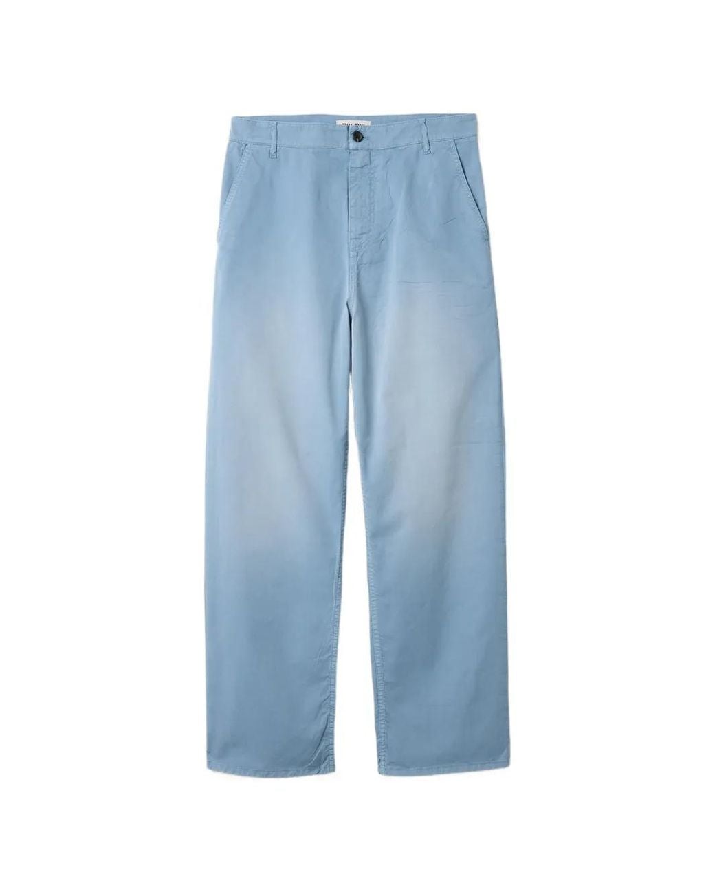 Miu Miu Blue Garment-Dyed Twill Pants