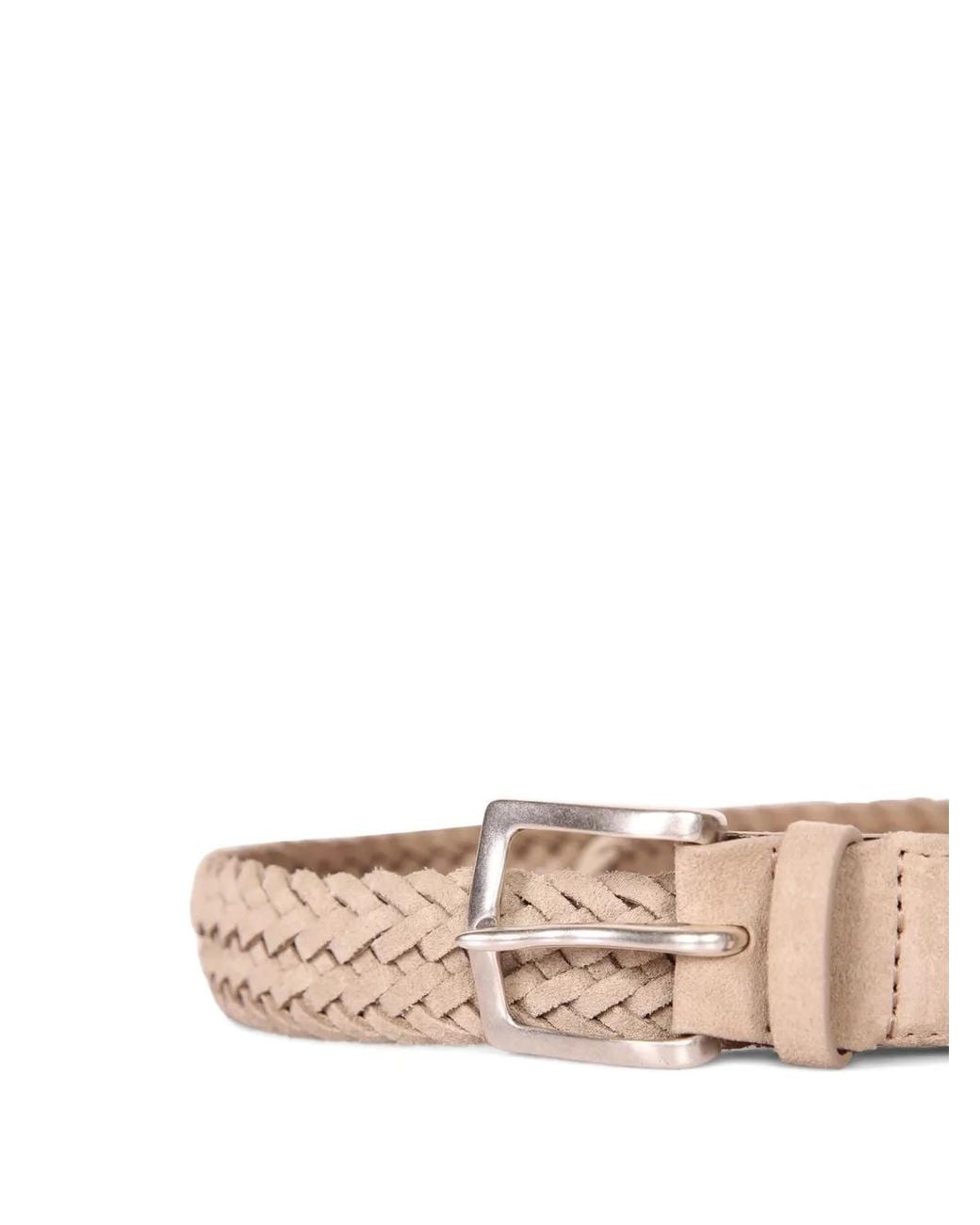 Orciani White Braided Suede Belt for men