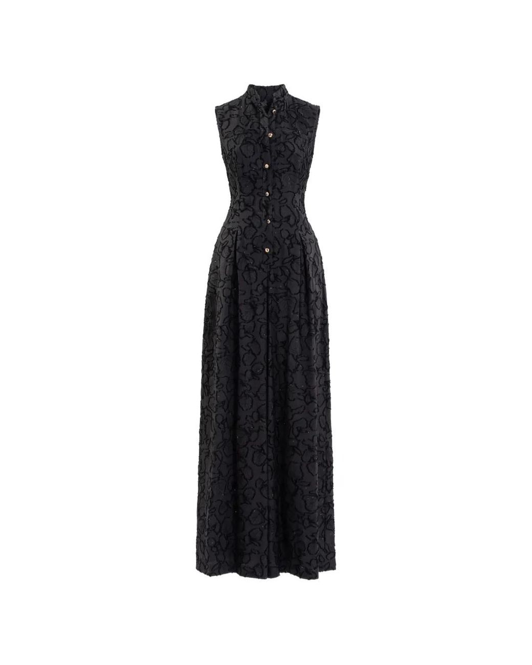 Saiid Kobeisy Black Textured Jumpsuit