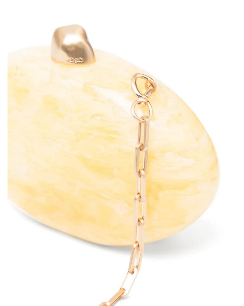 Cult Gaia Yellow Eviana Marbled Clutch Bag