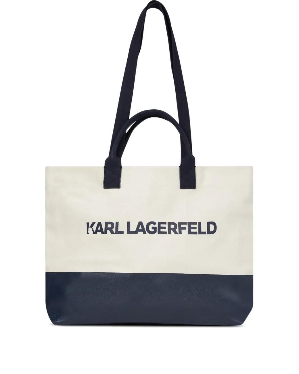Karl Lagerfeld White Logo-Print Tote Bag for men