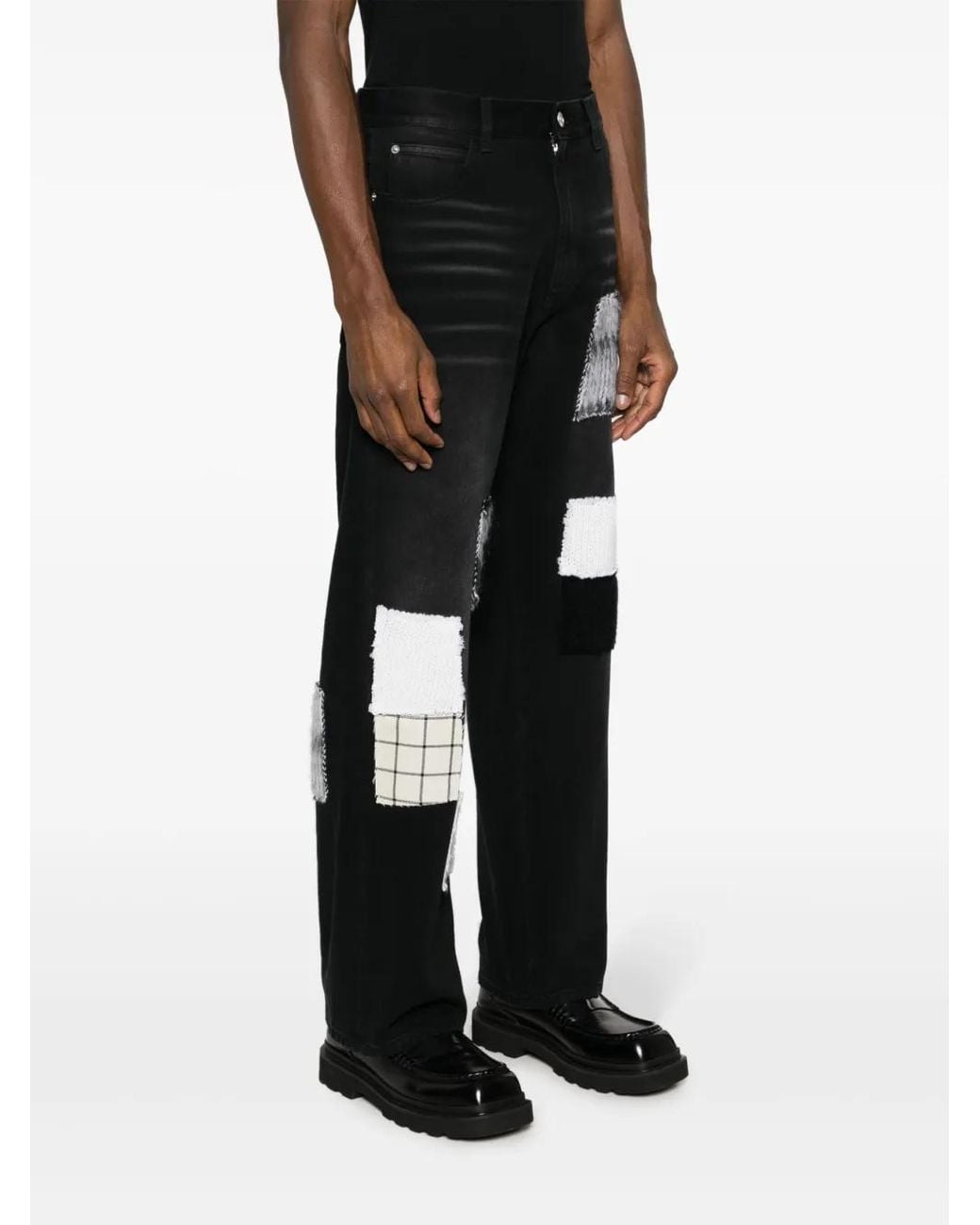 Marni Black Patchwork Denim Jeans for men