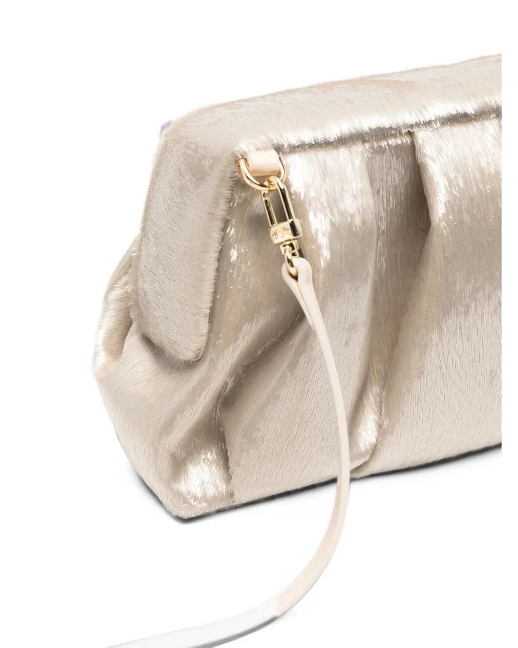 THEMOIRÈ Natural Athena Ruched Clutch Bag