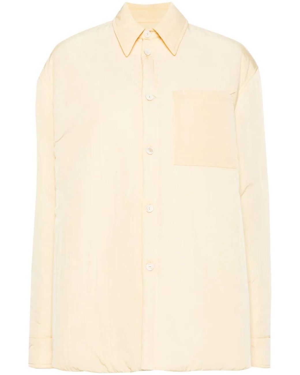 Fabiana Filippi Natural Button-Up Crinkled Jacket