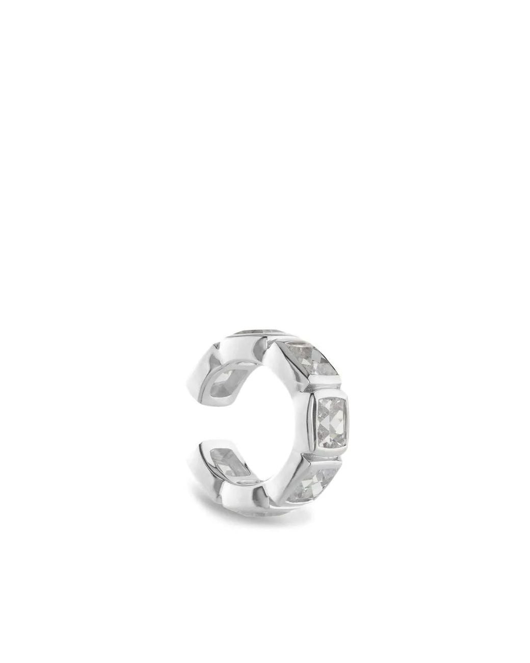 Tom Wood White Sterling Cushion Crystal-Embellished Ear Cuff