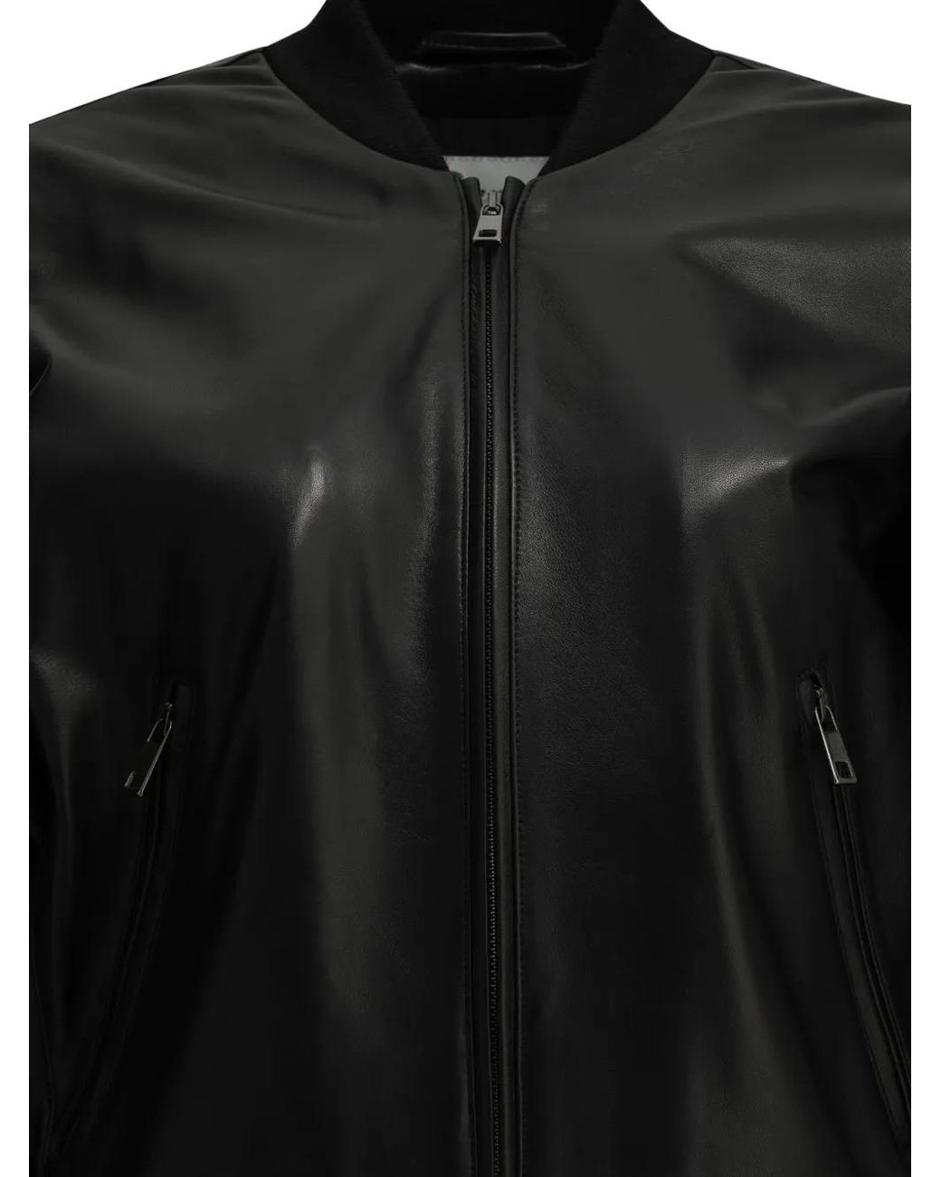 Semler Black Leather Bomber Jacket