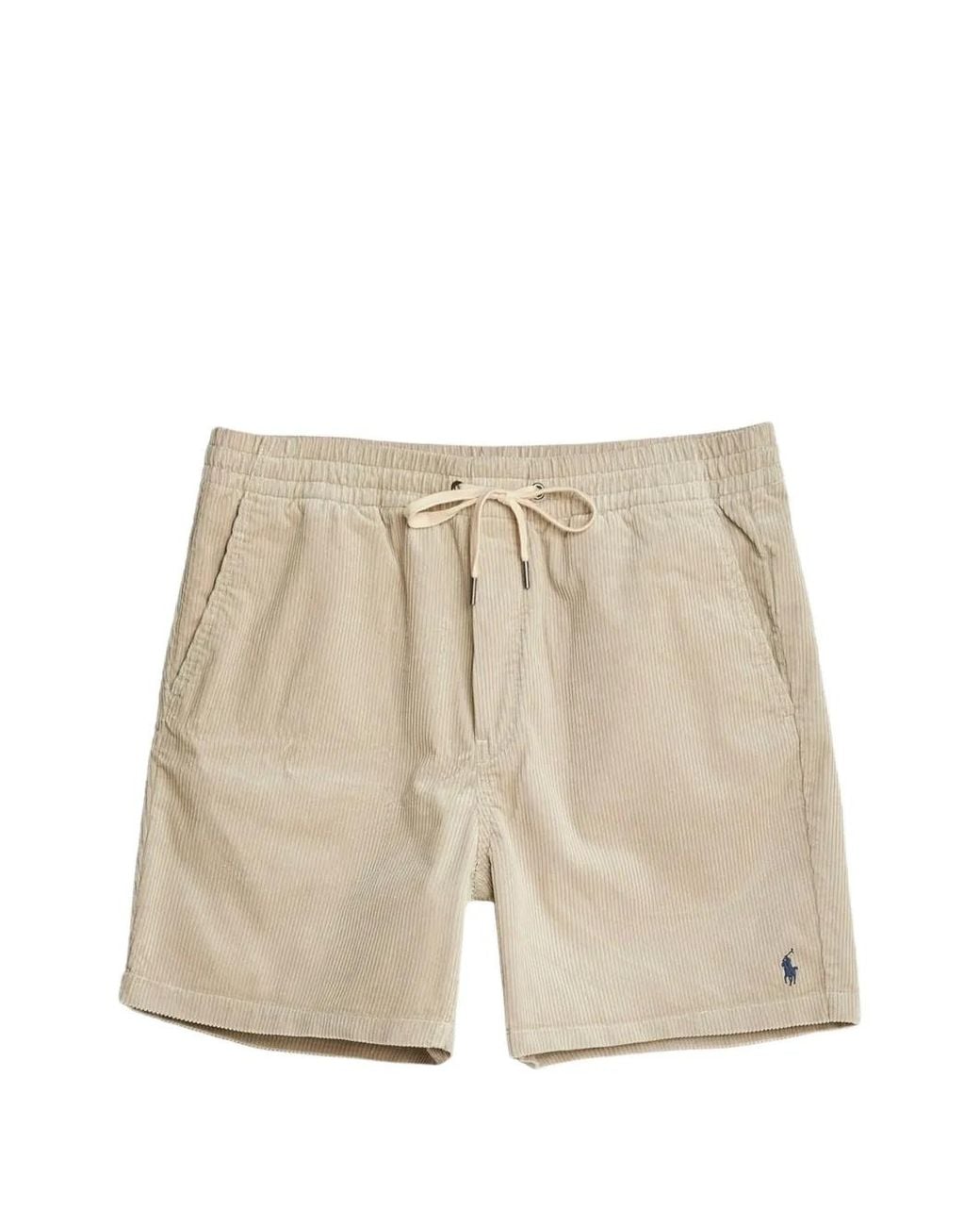 Ralph Lauren Natural Corduroy Drawstring Shorts for men