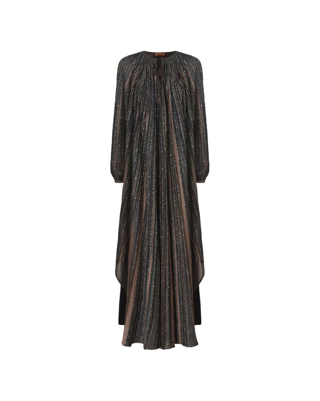 Missoni Black Lamé Long-Sleeve Maxi Dress