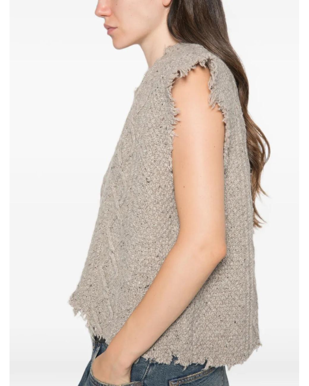 R13 Natural Cable Sweater Vest