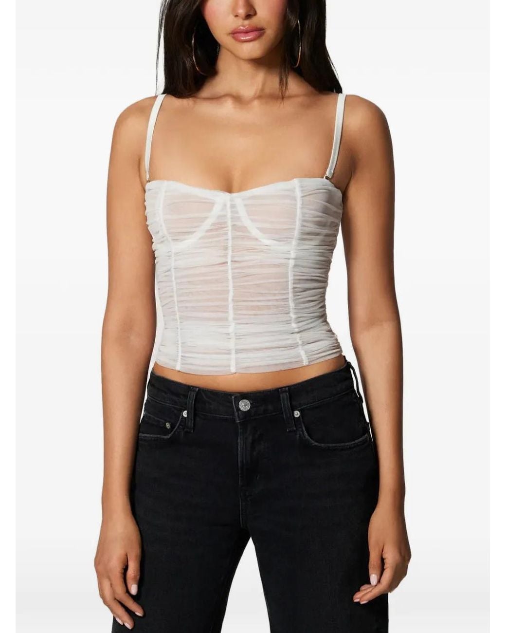 Kiki de Montparnasse Black Ruched Corset Top