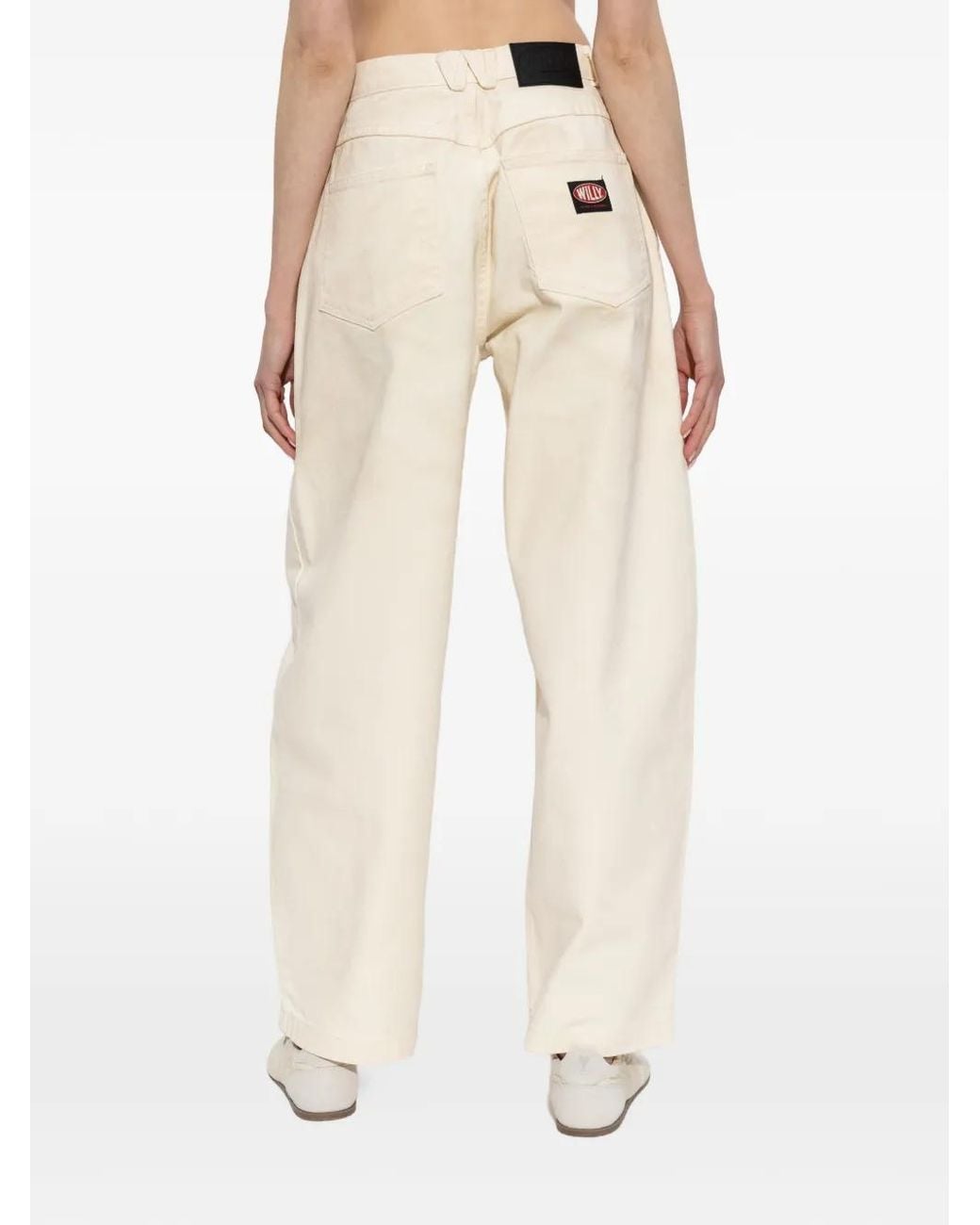 Willy Chavarria White Logo Patch Denim Trousers