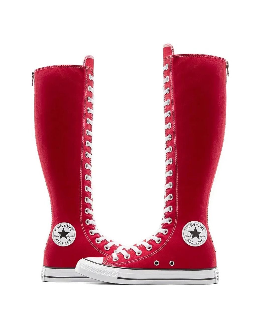 Converse Red Lace-Up Zip Sneakers