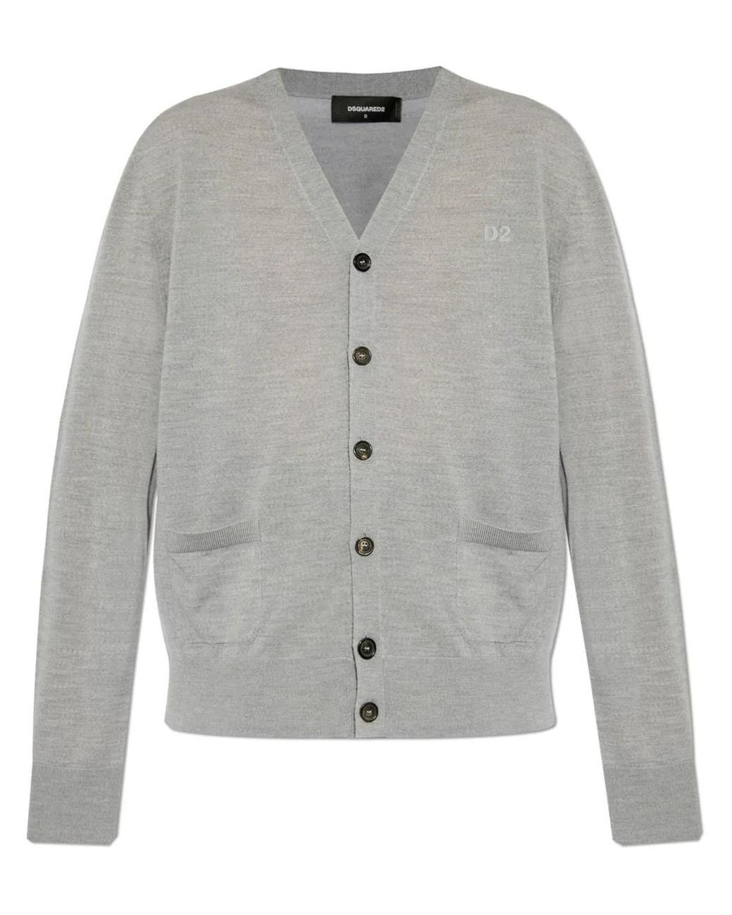 DSquared² Gray Knit D2 Cardigan