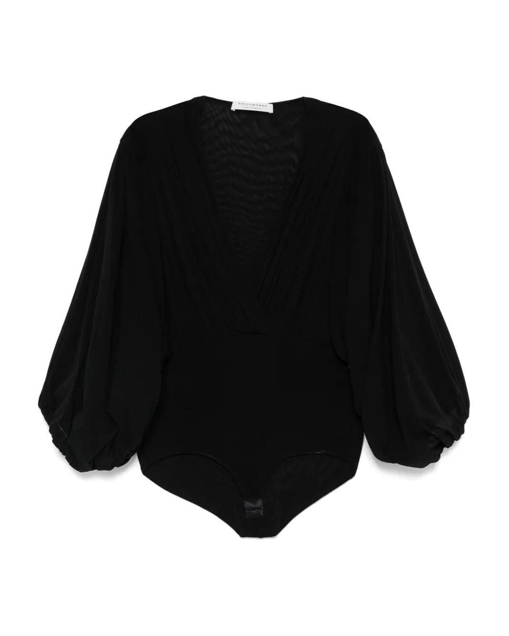 Philosophy Di Lorenzo Serafini Black Draped Bodysuit