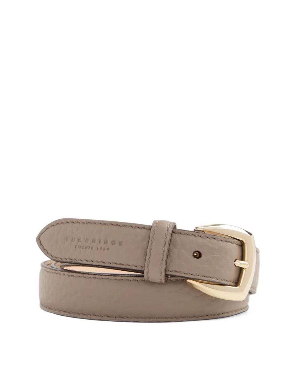 The Bridge Gray Grained-Leather Belt