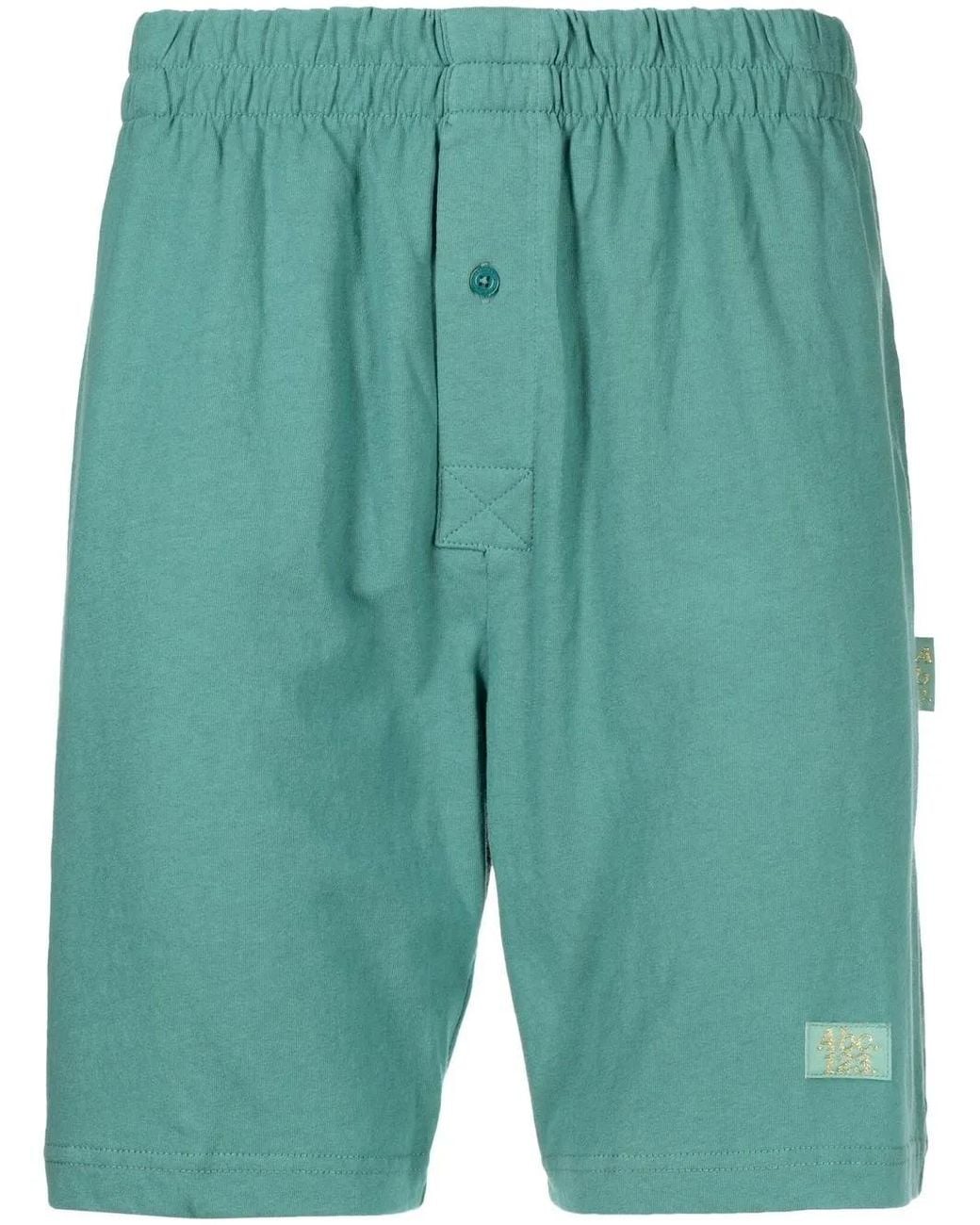 Advisory Board Crystals Green Logo-Patch Lounge Shorts for men