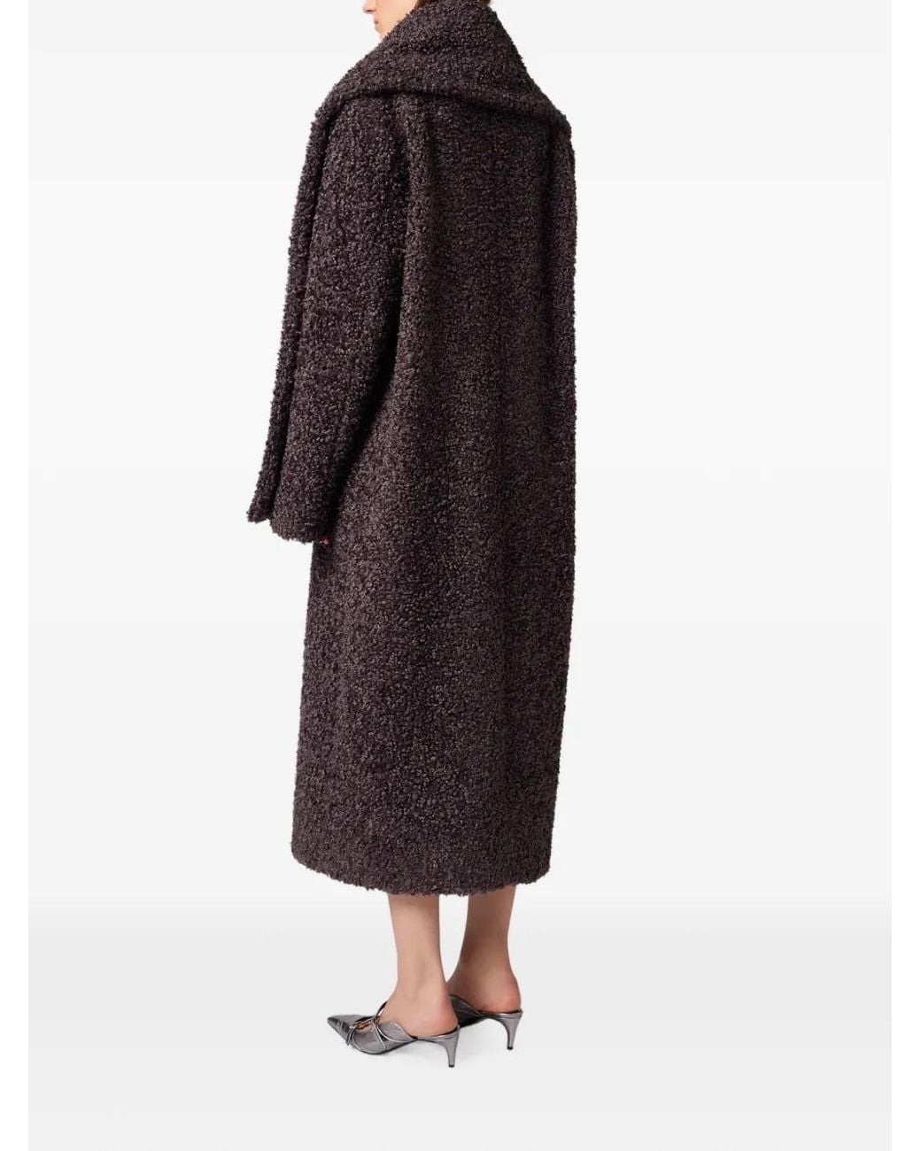 Abrigo Con Efecto De Bouclé Y Bufanda MSGM de color Red