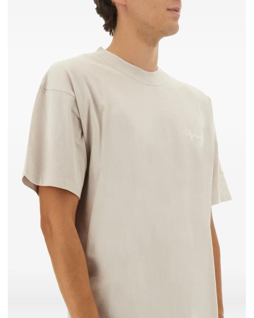 Represent White Logo Crew Neck T-Shirt for men