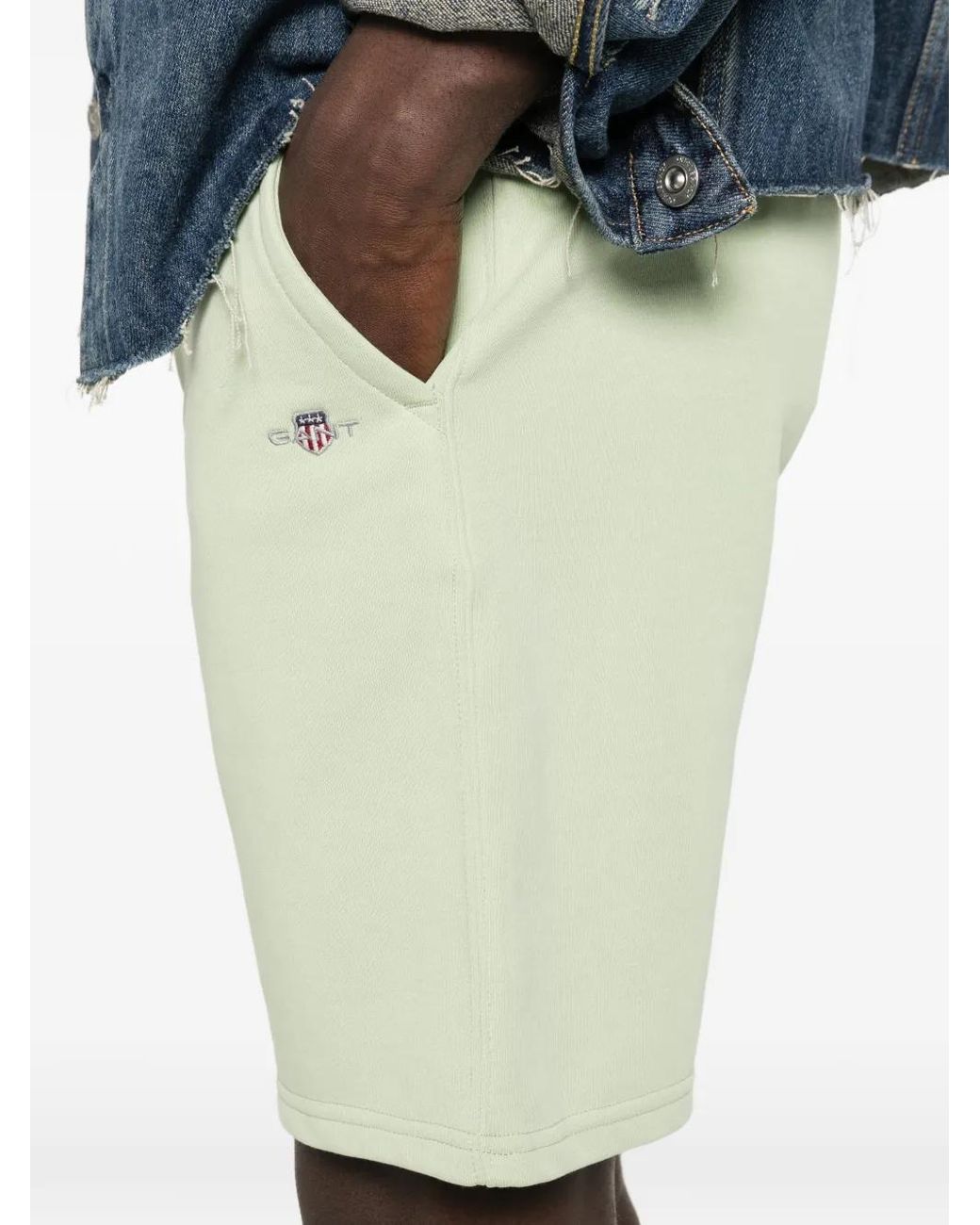 Gant Green Drawstring Embroidery Shorts for men