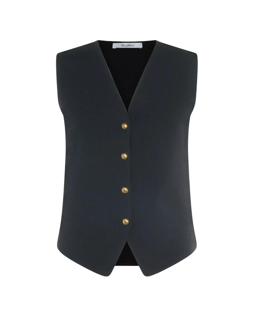 Max Mara Blue V-Neck Button-Up Gilet
