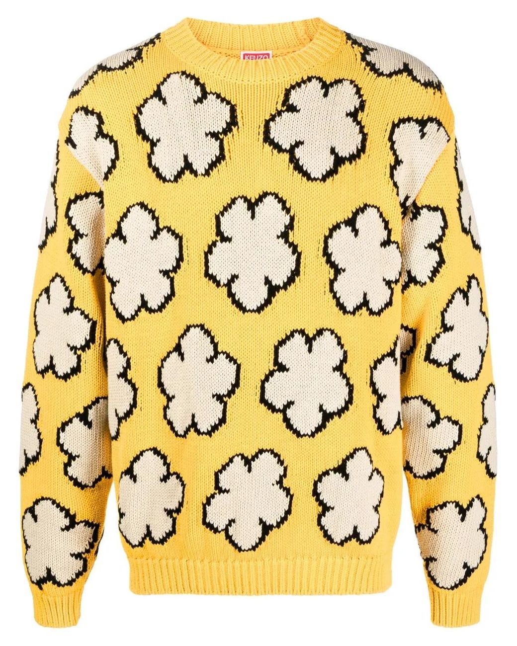 KENZO Yellow Boke Flower Cotton Jumper for men