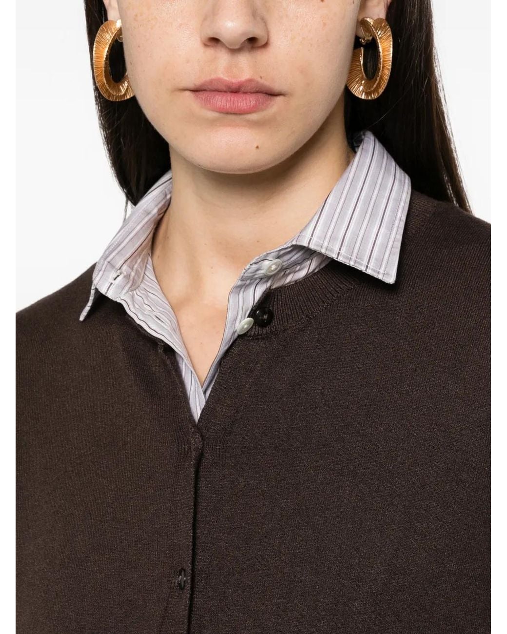 Please Brown Button-Up Cardigan