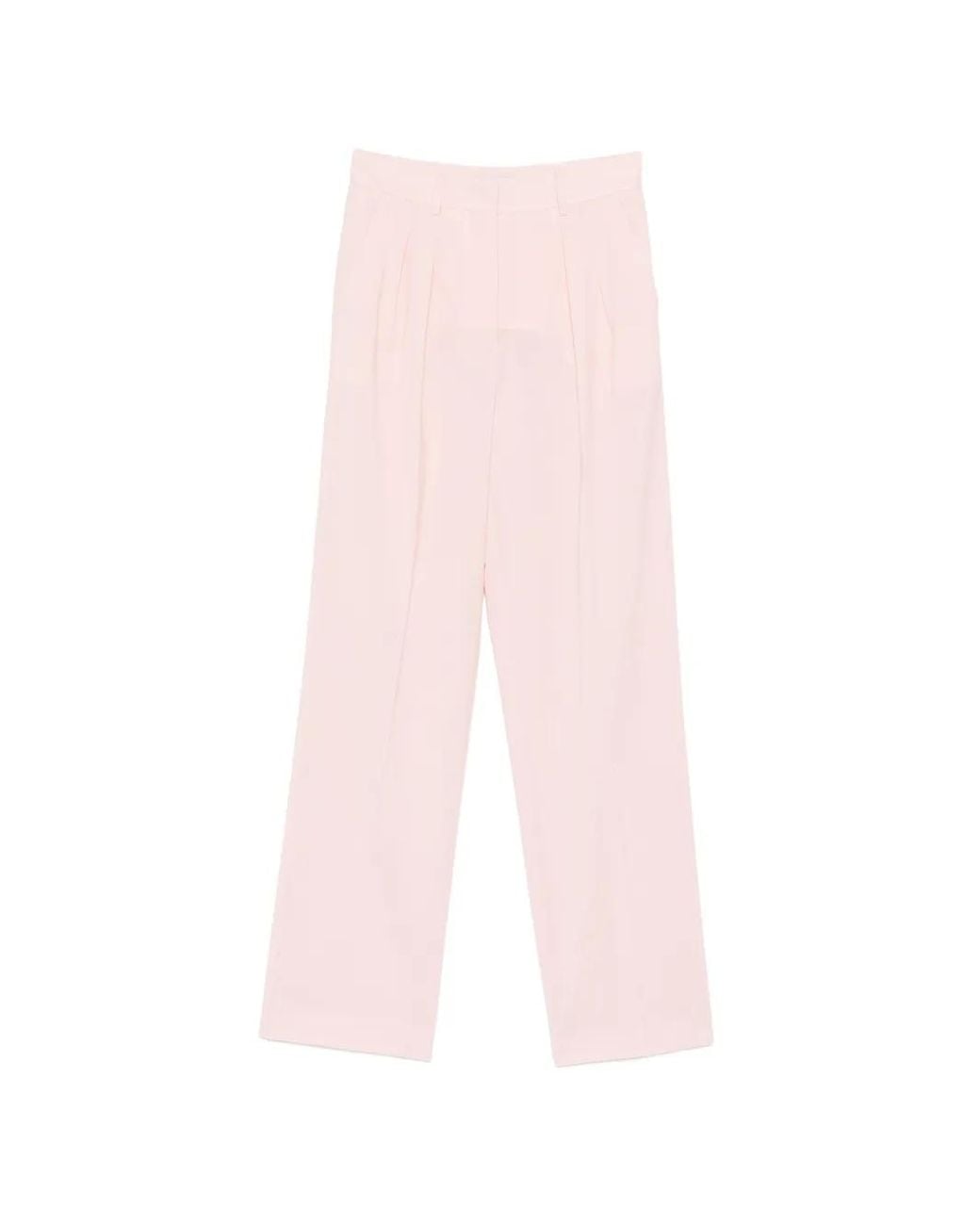 Manuel Ritz Pink Pleated Straight-Leg Trousers