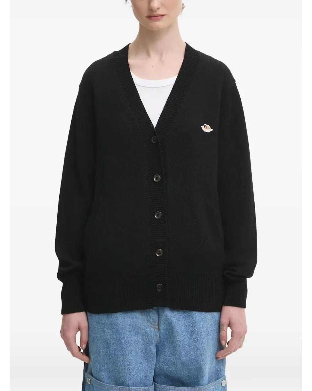 Fiorucci Black Angels-Patch Button-Fastening Cardigan