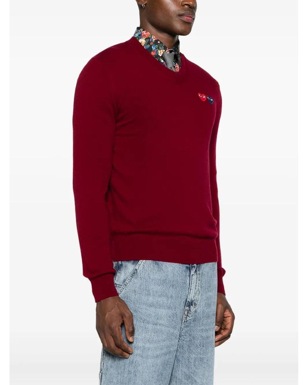 Pull À Patch Cœur COMME DES GARÇONS PLAY en coloris Red