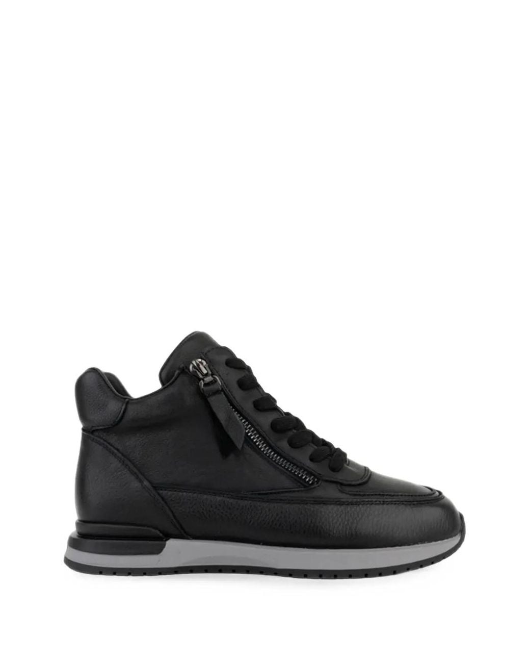 Linda Baumann Black Zip-Fastening Panelled Sneakers