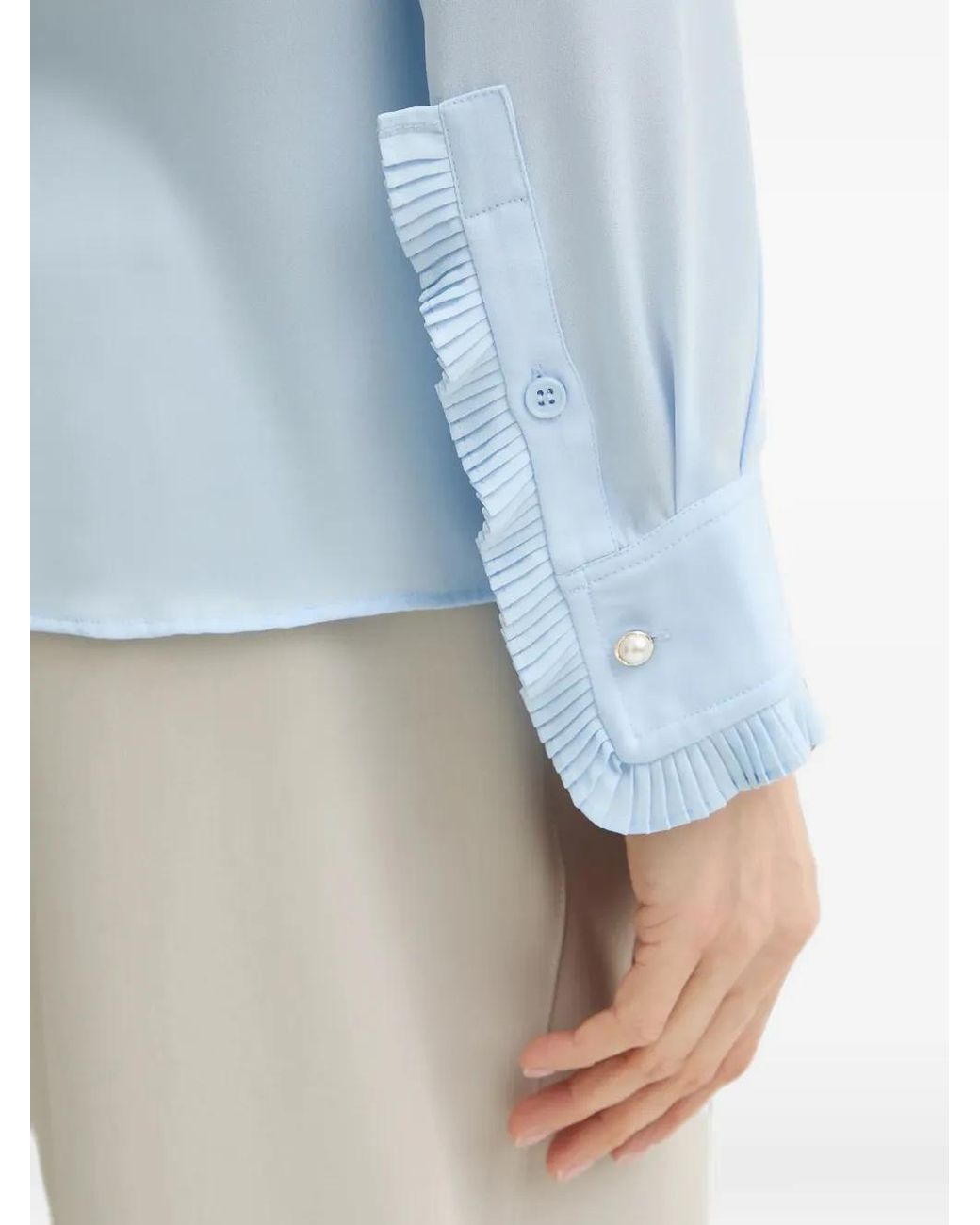 Silvian Heach Blue Yuomi Long-Sleeve Buttoned Shirt