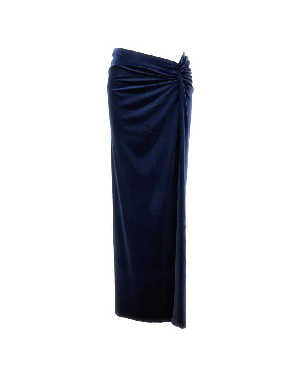 ANDAMANE Blue Zohra Twist-Detail Slit Midiskirt