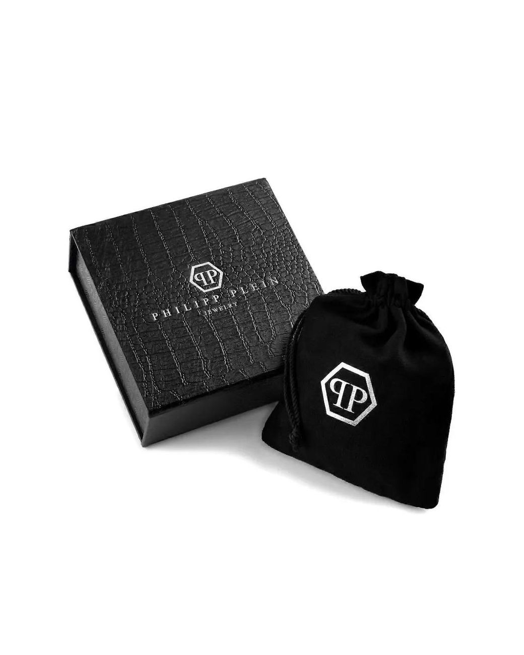 Philipp Plein White Valentine Key-Detail Earrings