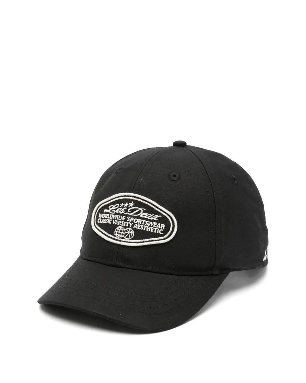 Les Deux Black Worldwide Logo-Patch Baseball Cap for men