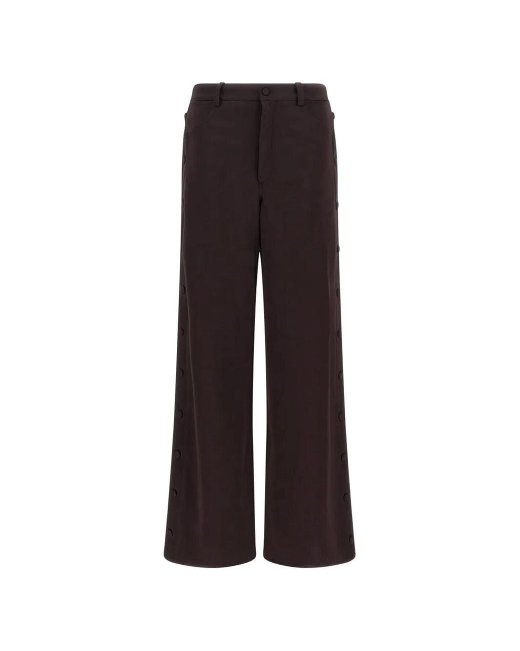 DI.LA3 PARI' Purple Button-Side Wide-Leg Trousers