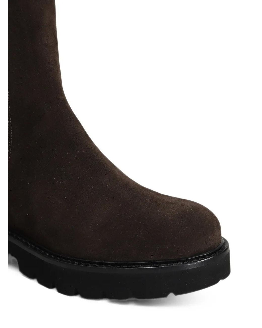 Anna F. Black Suede Chunky-Sole Boots